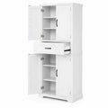 Weißer Hochschrank mit Einlegeböden und Schublade