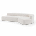 Sofá seccional de esquina 2 piezas tejido bouclé beige 300x150x70 cm