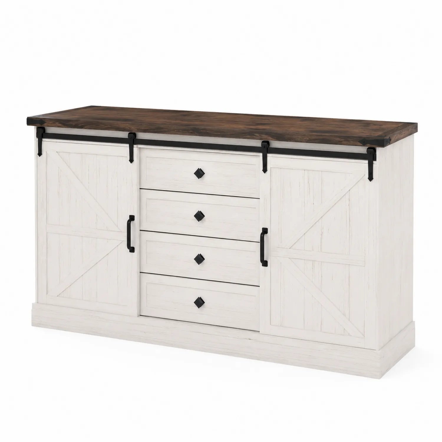 Aparador de Madera con Cajones y Puertas Correderas
