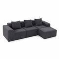 Sofá Seccional Modular de Tela Gris