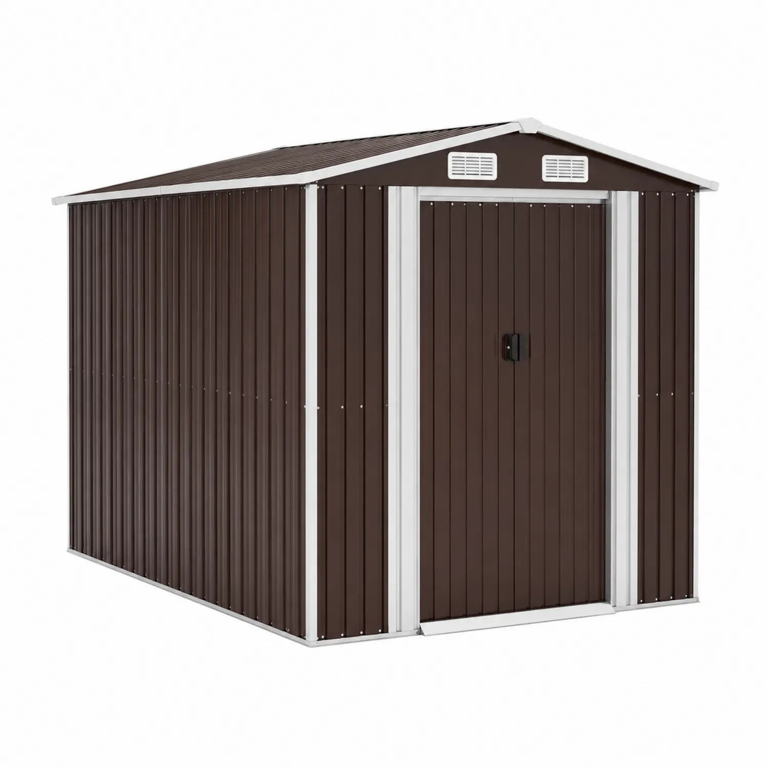 Cobertizo Metálico de Jardín 2x1.5x1.8m Marrón