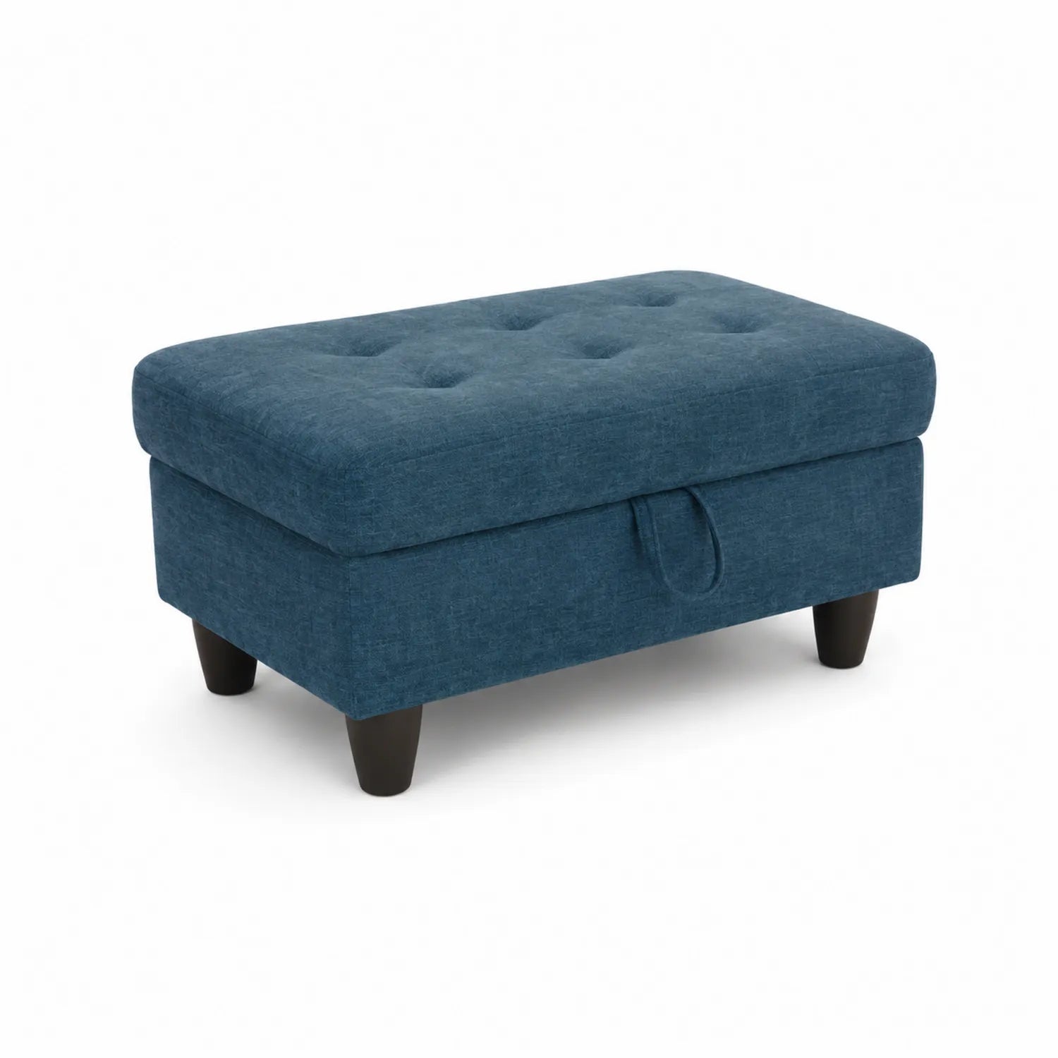 Stoffhocker mit Stauraum Blau 80x50x40 cm