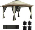 Outsunny Carpa Plegable 3,6x3,6 m con Paredes de Malla y Protección UV