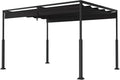 Pérgola de Jardín 3x4 m Impermeable, Resistente al Invierno, Protección Solar Ajustable, Negra