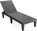 Tumbona de Exterior Ajustable en 5 Posiciones, Efecto Madera, Soporte 180 kg, para Playa y Terraza