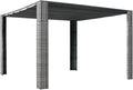 Pérgola de Jardín con Techo Retráctil de Ratán Sintético 300x300x200 cm Gris y Antracita