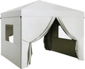Carpa Plegable 3x3 m para Jardín con Paredes Laterales, Ventanas de Malla y Protección UV