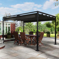 Toldo Retráctil de Metal 3x4 m con Protección Solar, Ideal para Jardín y Terraza (Negro)