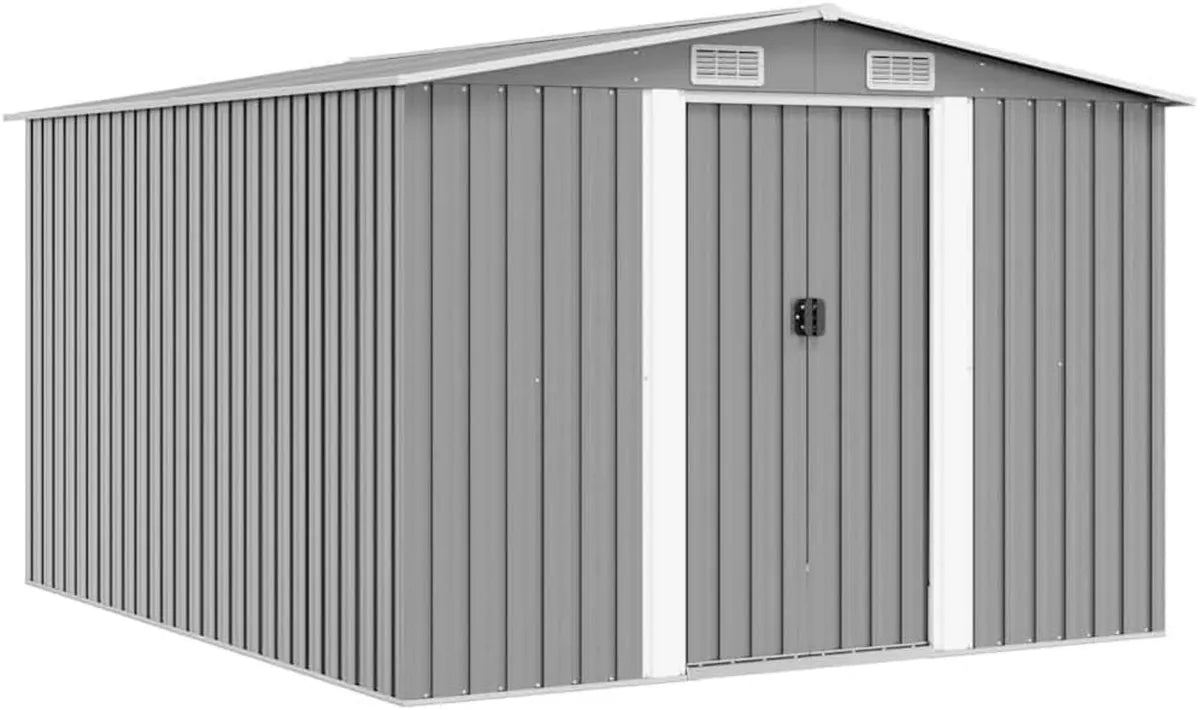 Caseta Metálica para Jardín y Patio 257x298x178cm Gris