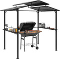 Outsunny - Gazebo Impermeable para Barbacoa, 250x160x250 cm, Doble Techo y Protección UV