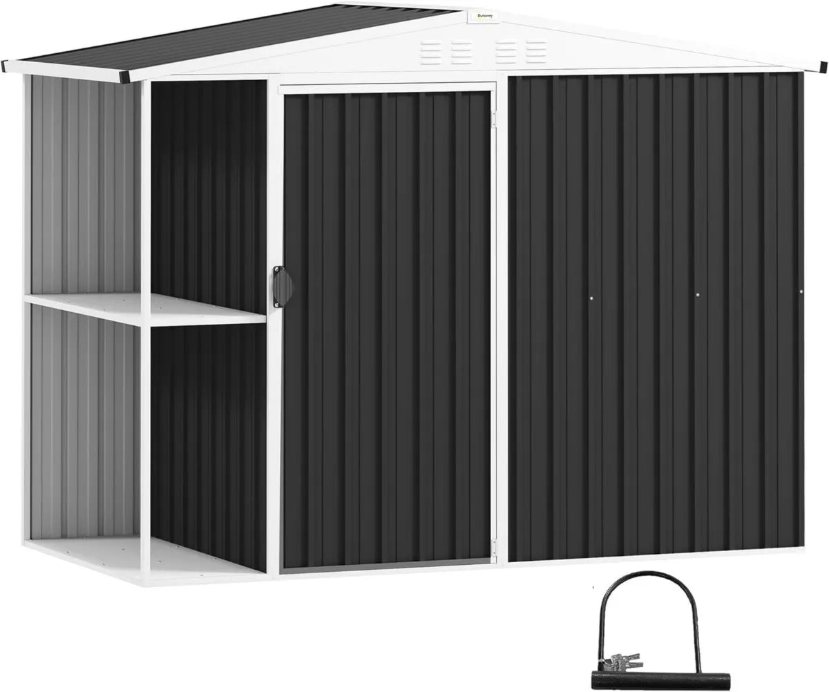 Caseta de Jardín Outsunny 2,7m² con Estantes y Ventilación