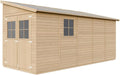 Caseta de Madera para Jardín con Pared Lateral H244x218x514 cm - Taller y Almacenamiento de Herramientas y Bicicletas TIMBELA M341A