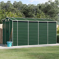 Cobertizo de Jardín Verde de Acero Galvanizado 191x385x198 cm para Almacenaje Exterior