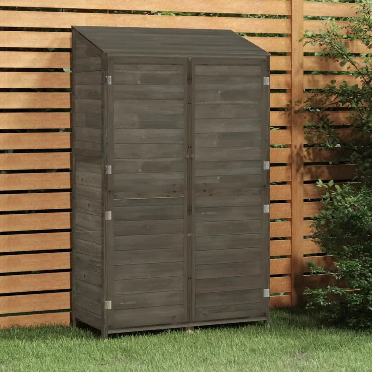 Cobertizo de Jardín de Madera de Abeto Resistente al Clima, Antracita, 102 x 52 x 174,5 cm