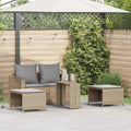 Conjunto de Muebles de Jardín con Cojines Beige, 5 Piezas Apilables