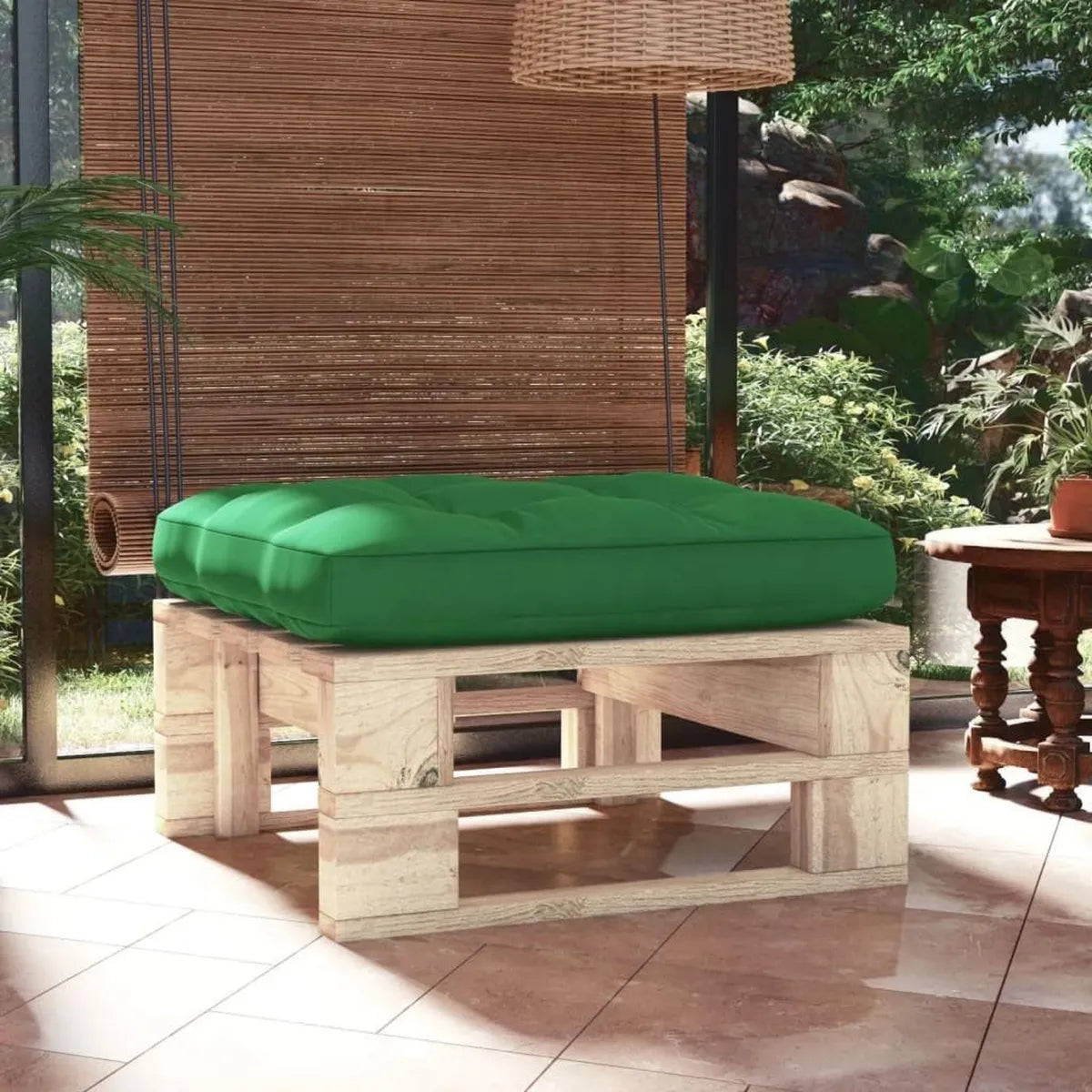 Banco de Jardín de Madera de Pino Impregnada, 60x60x25 cm, Ideal para Terraza y Balcón