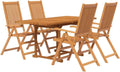 Conjunto de Comedor Exterior 5 Piezas Madera Acacia Terraza