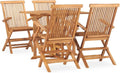 Conjunto de Comedor Plegable de Teca para Jardín y Terraza, 5 Piezas