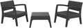 Conjunto de Jardín SHAF Miami - 2 Sillones y Mesa Baja de Plástico en Grafito