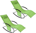 Juego de 2 Tumbonas Reclinables para Jardín con Almohada y Bolsillos Laterales, Soporta hasta 150 kg, Ideal para Playa y Terraza
