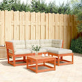 Conjunto de Muebles de Jardín 4 Piezas con Cojines, Madera de Pino, Marrón
