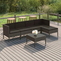 Conjunto de Muebles de Jardín de Ratán Sintético con Cojines, 6 Piezas, Gris