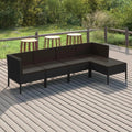 Conjunto de Muebles de Jardín en Ratán Sintético Negro con Cojines