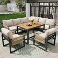 Conjunto de Muebles de Jardín para 8 Personas, Sofá Modular Exterior, Resistente al Clima, Ideal para Terraza y Balcón