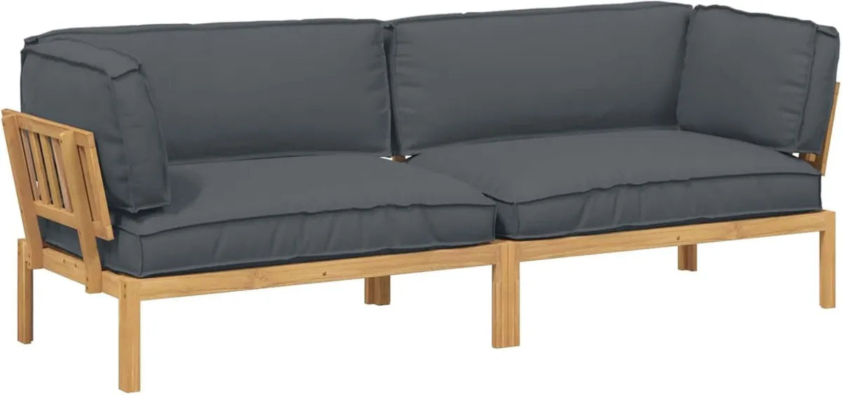 Conjunto de Sofás de Acacia Resistente, 2 Piezas, para Exterior, Color Antracita