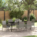 Conjunto de Jardín 7 Piezas Ratan Sintético Gris