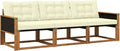 Conjunto de Sofás de Jardín 3 Piezas Natural y Crema con Cojines, Muebles de Exterior Modernos y Duraderos
