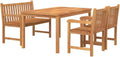 Conjunto de Comedor Exterior de Teca Maciza, 4 Piezas
