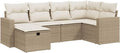 Conjunto Modular de Sofás de Jardín en Ratán Beige con Cojines, Muebles para Terraza