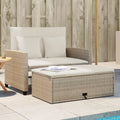 Conjunto de Sofá Exterior 2 Plazas con Almacenaje y Cojines Beige