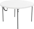Mesa redonda plegable de plástico resistente 122x74 cm