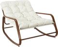 Sillón Mecedora Exterior Blanco Madera Sintética 92x69x130 cm