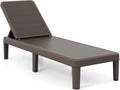 Tumbona de Jardín Ajustable en 4 Posiciones, Reclinable y Resistente, para Terraza y Balcón, 150kg, 156x57x84cm, Marrón