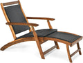 Tumbona Exterior Rattan PE con Reposapiés y Respaldo Ajustables