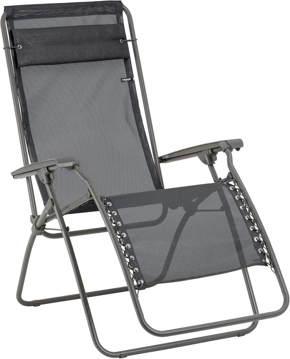 Sillón Relax Plegable Ajustable Lafuma, Tejido Velio, Gris, 114x68x87 cm