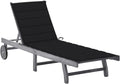 Sillón reclinable de jardín en madera de acacia con reposapiés ajustable