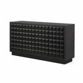 Aparador rectangular de madera negra 120x40x80 cm