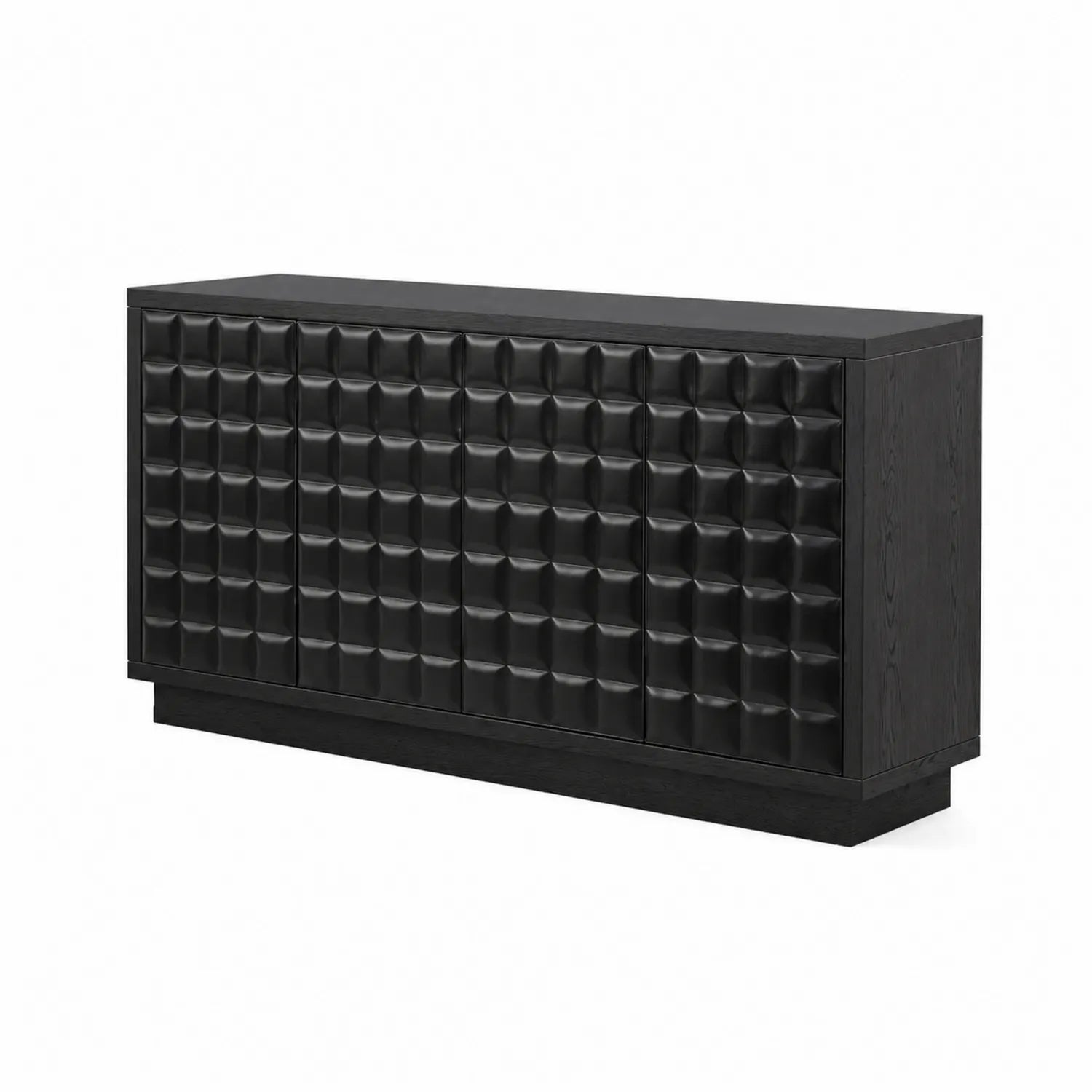 Aparador rectangular de madera negra 120x40x80 cm