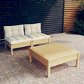 Conjunto Modular de Jardín en Pino Macizo Blanco Crema