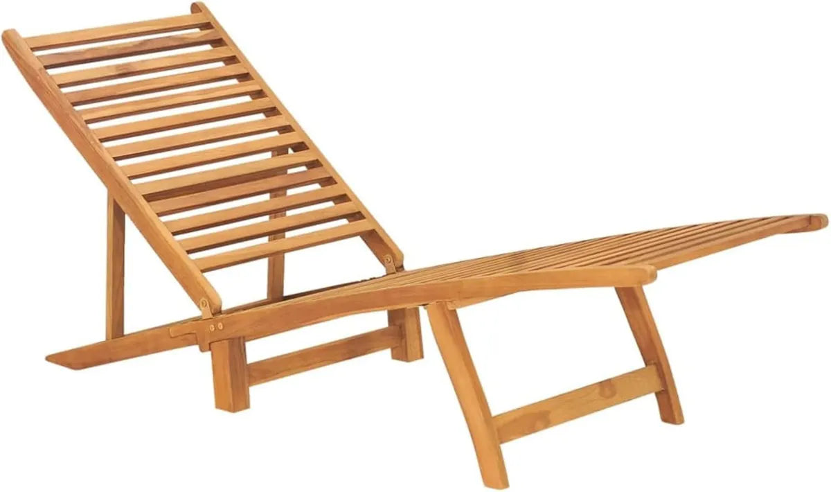 Hamaca de Teca Homgoday para Jardín y Piscina, Tumbona de Madera Maciza