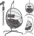 Silla Colgante de Jardín Arebos con Estructura de Acero, Ajustable 160-180cm, Incluye Cojines, Color Gris