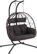 Hamaca Colgante Doble con Soporte Metálico para Interior y Exterior