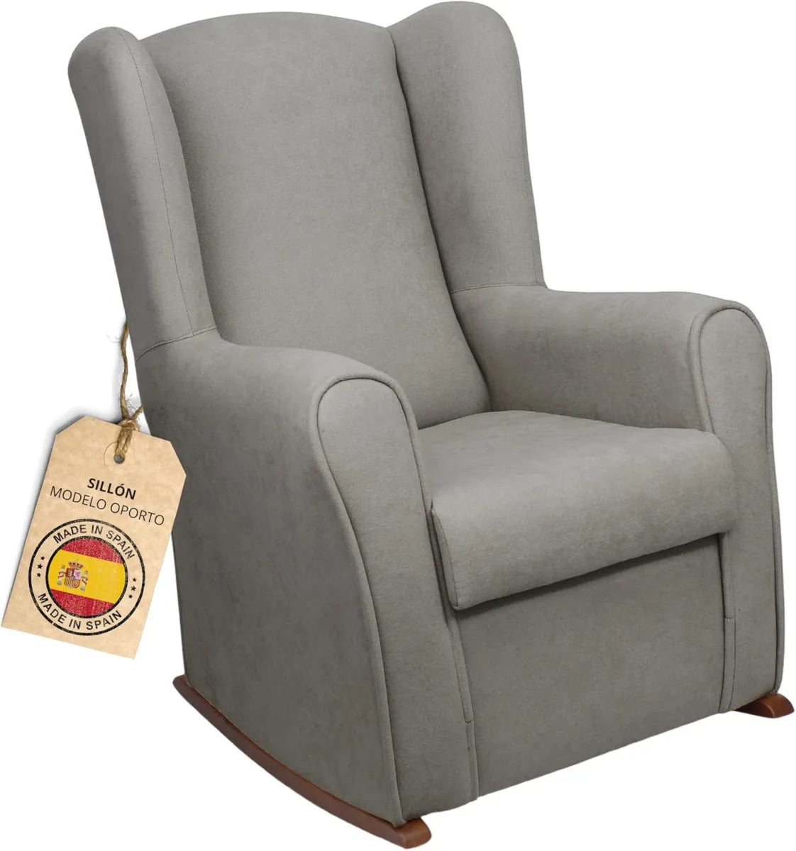 Sillón Orejero Balancín Viena Antimanchas para Hogar en Gris