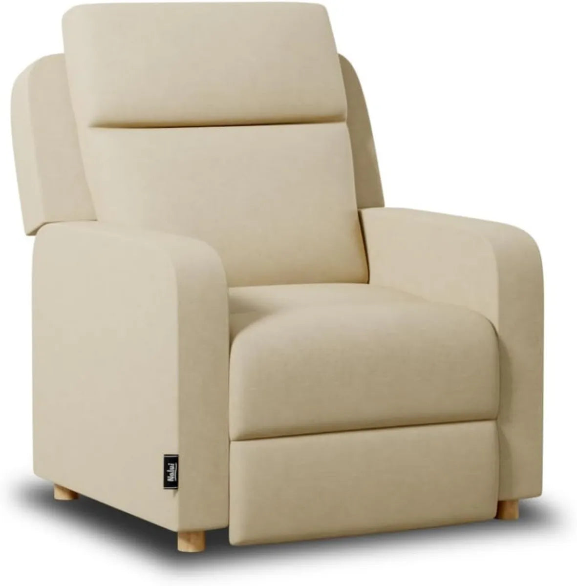 Sillón Reclinable Nalui Relax en Tela Beige con Apertura Manual, Estructura Robusta