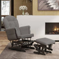 Sillón Balancín de Tela Gris Oscuro con Reposapiés y Reposabrazos, Ideal para Salón y Rincón de Lectura