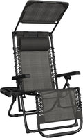 Tumbonas Plegables con Parasol y Reposacabezas, 115 kg, para Jardín y Piscina, Gris Oscuro